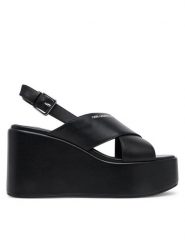 KARL LAGERFELD Sandały KL33325 Czarny. Czarne sandały KARL LAGERFELD, bez wzorów, ze skóry, bez obcasa, na koturnie, bez zapięcia. Za 679.99 zł.