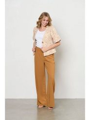 &Co Woman Spodnie "Nelly" w kolorze karmelowym rozmiar: XL. Brązowe spodnie materiałowe &Co Woman, xl, bez wzorów, z materiału, z podwyższonym stanem. Za 140.86 zł.