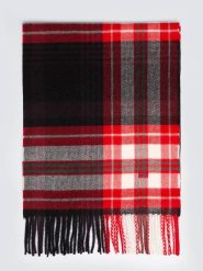 BIG STAR Szal w kolorze czarno-czerwonym - 164 x 35 cm rozmiar: onesize. Czarne szaliki Big Star, bez wzorów, z materiału, retro. Za 64.99 zł.