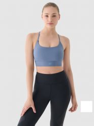 4F Biustonosz treningowy z niskim wsparciem - granatowy XL. Niebieskie bielizna sportowa 4f, xl, bez wzorów, z dzianiny. W wyprzedaży za 59.99 zł.