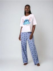 Bawełniana piżama dwuczęściowa Stitch - biały. Białe piżamy Sinsay, bez wzorów, z bawełny, bez ramiączek. Za 59.99 zł.