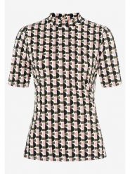 More & More Koszulka w kolorze oliwkowo-jasnoróżowym rozmiar: 42. Brązowe bluzki More & More, bez wzorów, bez kołnierzyka, bez ramiączek. Za 73.93 zł.