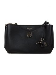 Guess Torebka w kolorze czarnym - 27 x 17 x 11 cm rozmiar: onesize. Czarne torby na ramię Guess, z aplikacjami, z materiału, na ramię, bez dodatków. Za 418.10 zł.