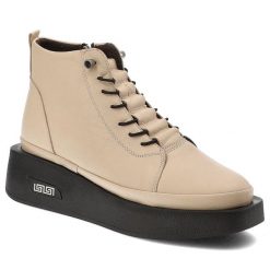 Beżowe Botki Artiker Modne Obuwie Damskie. Brązowe botki Artiker, na jesień, bez wzorów, z jeansu, bez obcasa, bez zapięcia. Za 259.00 zł.