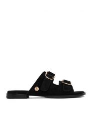 U.S. Polo Assn. Klapki EO-KATYA001W/6S1 Czarny. Czarne klapki U.S. Polo Assn., bez wzorów, ze skóry, bez obcasa. Za 269.99 zł.