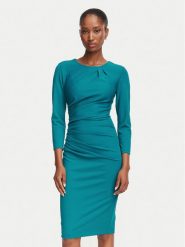 Rinascimento Sukienka koktajlowa CFC0130327003 Turkusowy Slim Fit. Niebieskie sukienki Rinascimento, l, bez wzorów, z syntetyku, wizytowe, bez kołnierzyka, bez ramiączek. Za 529.99 zł.