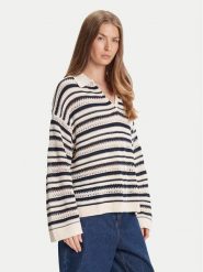 Tommy Hilfiger Sweter WW0WW46524 Beżowy Relaxed Fit. Brązowe swetry TOMMY HILFIGER, xl, bez wzorów, z bawełny, bez ramiączek. Za 849.99 zł.