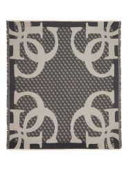 Guess Szal w kolorze szarym - 135 x 153 cm rozmiar: onesize. Czarne szaliki Guess, z aplikacjami, z materiału. Za 204.48 zł.