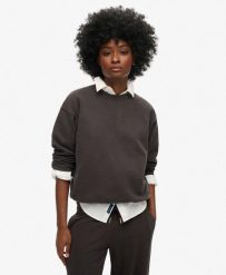 Bluza z luźnym krojem i logo. Czarne bluzy sportowe Superdry, bez wzorów, z bawełny, bez kaptura. Za 334.65 zł.