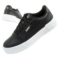 Buty trampki sportowe damskie Puma Carina 2.0. Czarne obuwie sportowe Puma, z materiału, bez zapięcia, trekkingowe. Za 217.00 zł.