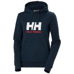 Bluza damska z kapturem Helly Hansen Logo. Niebieskie bluzy Helly Hansen, na zimę, bez wzorów, z kapturem. Za 388.00 zł.