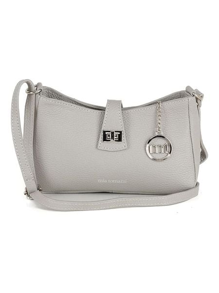 Mia Tomazzi Skórzana torebka "Cuneo" w kolorze szarym - 23 x 13 x 7 cm rozmiar: onesize. Szare torby na ramię Mia Tomazzi, bez wzorów, z materiału, na ramię, bez dodatków. Za 165.99 zł.
