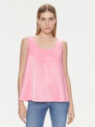 United Colors Of Benetton Top 5XONDQ06Z Różowy Relaxed Fit. Czerwone topy United Colors of Benetton, s, bez wzorów, z wiskozy, bez kołnierzyka, bez ramiączek. Za 119.99 zł.