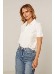 Joséfine Koszulka polo "Ermine" w kolorze białym rozmiar: S. Białe bluzki Joséfine, s, bez wzorów, bez kołnierzyka, bez ramiączek. Za 134.95 zł.