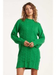 Smashed Lemon Sukienka dzianinowa w kolorze zielonym rozmiar: M. Zielone sukienki Smashed Lemon, na co dzień, m, bez wzorów, z dzianiny, bez kołnierzyka, bez ramiączek, midi, proste. Za 143.99 zł.