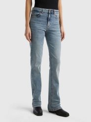 Benetton Dżinsy - Bootcut fit - w kolorze błękitnym rozmiar: W32. Niebieskie jeansy Benetton, z aplikacjami, z podwyższonym stanem. Za 119.40 zł.