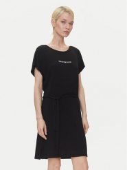 Emporio Armani Sukienka codzienna EW000783 AF12192 UC001 Czarny Regular Fit. Czarne sukienki Emporio Armani, na co dzień, xs, bez wzorów, z wiskozy, bez kołnierzyka, bez ramiączek, proste. Za 279.99 zł.