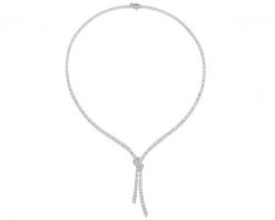 Naszyjnik z białego złota z brylantami - 43 cm - 8,50 ct - próba 750. Białe naszyjniki Apart, z brylantem, złote. Za 99,990.00 zł.