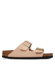 Birkenstock Klapki Arizona 1031525 Beżowy. Brązowe klapki Birkenstock, bez wzorów, ze skóry, bez obcasa. Za 449.00 zł.