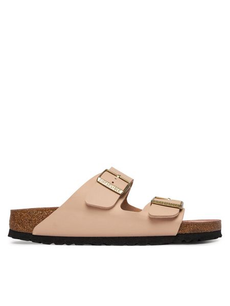 Birkenstock Klapki Arizona 1031525 Beżowy. Brązowe klapki Birkenstock, bez wzorów, ze skóry, bez obcasa. Za 364.99 zł.