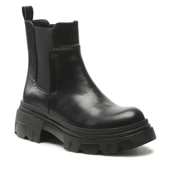 Sztyblety Jenny Fairy. Czarne botki Jenny Fairy, bez wzorów, bez obcasa, na płaskiej podeszwie, bez zapięcia. Za 101.98 zł.