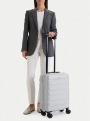 GINO ROSSI Walizka kabinowa CEO-GIN-S-003-05-SILVER2 Srebrny. Szare walizki Gino Rossi, bez wzorów. Za 259.99 zł.