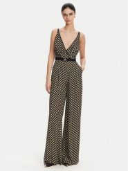 Elisabetta Franchi Kombinezon TU-035-51E2 Czarny Regular Fit. Czarne sukienki Elisabetta Franchi, bez wzorów, z wiskozy, bez kołnierzyka, bez ramiączek. Za 1,899.00 zł.