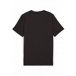 Młodzieżowa koszulka ESS z logo No. 1 PUMA Black. Czarna bluzki Puma, m, bez wzorów, z bawełny, klasyczne, bez kołnierzyka, bez ramiączek. Za 79.00 zł.