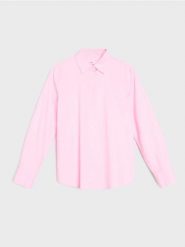 Bawełniana koszula regular fit - różowy. Czerwone koszule Sinsay, l, bez wzorów, z bawełny, bez kołnierzyka, bez ramiączek. Za 49.99 zł.