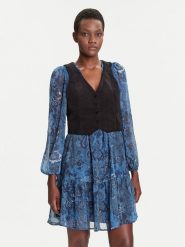 Desigual Sukienka codzienna Chaleco 25WWVW27 Niebieski Regular Fit. Niebieskie sukienki Desigual, na co dzień, xl, bez wzorów, z syntetyku, bez kołnierzyka, bez ramiączek, proste. Za 699.99 zł.