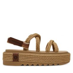 Sandały Bohonomad. Brązowe sandały Bohonomad, bez wzorów, bez obcasa, na płaskiej podeszwie, bez zapięcia. Za 349.99 zł.
