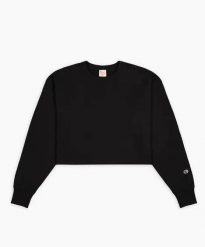 Damska bluza Champion Crewneck Sweatshirt 112692-KK001. Czarne bluzy Champion, xs, bez wzorów, z bawełny, bez kaptura. Za 239.35 zł.