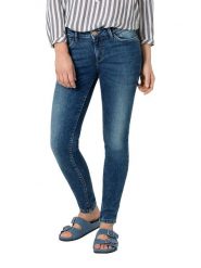 Timezone Dżinsy "Sanya" - Skinny fit - w kolorze granatowym rozmiar: W29/L30. Niebieskie jeansy Timezone, l, z aplikacjami. Za 105.63 zł.