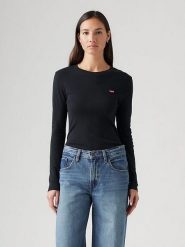 Levi's Koszulka "Essential" w kolorze czarnym rozmiar: S. Czarne bluzki Levi's®, s, bez wzorów, z bawełny, bez kołnierzyka, bez ramiączek. Za 84.99 zł.