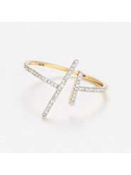 Maison héritage PARIS Złoty pierścionek z diamentami rozmiar: 58. Żółte pierścionki Maison héritage PARIS, z diamentem, złote. Za 1,348.99 zł.