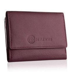Portfel skórzany BETLEWSKI BPD-SS-14 różowy. Czerwone portfele Betlewski, bez wzorów, ze skóry. Za 129.99 zł.