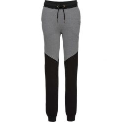 Spodnie dresowe bonprix czarno-szary melanż. Czarne spodnie dresowe marki bonprix, w kolorowe wzory, z dresówki. Za 49.99 zł.