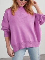 Milan Kiss Sweter w kolorze fioletowym rozmiar: S. Różowe swetry Milan Kiss, s, bez wzorów, bez ramiączek. Za 195.77 zł.