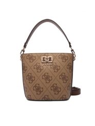 Guess Torebka Karnilla Logo HWOS99 01010 Brązowy. Brązowe torebki klasyczne Guess, z aplikacjami, ze skóry, bez dodatków. Za 589.99 zł.