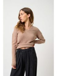 AUTHENTIC CASHMERE Kaszmirowy sweter "Doty" w kolorze beżowym rozmiar: M. Brązowe swetry AUTHENTIC CASHMERE, m, bez wzorów, z kaszmiru, bez ramiączek. Za 322.90 zł.