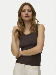 Vero Moda Top Chloe 10344951 Brązowy ciemny Relaxed Fit. Brązowe topy Vero Moda, xl, bez wzorów, z bawełny, bez kołnierzyka, bez ramiączek. Za 69.99 zł.