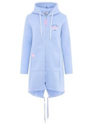 Zwillingsherz Bluza "Be happy & shine" w kolorze błękitnym rozmiar: L/XL. Niebieskie bluzy sportowe Zwillingsherz, l, bez wzorów, bez kaptura. Za 198.10 zł.