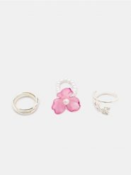 Pierścionki z motywem kwiatowym 3 pack - wielobarwny. Pierścionki Sinsay. Za 12.99 zł.