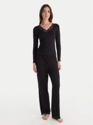 Hunkemöller Piżama Nana 302674 Czarny Regular Fit. Czarne piżamy Hunkemöller, bez wzorów, bez ramiączek. Za 189.99 zł.