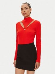 Morgan Sweter 241-MELINE Czerwony Slim Fit. Czerwone swetry Morgan, m, bez wzorów, z wiskozy, bez ramiączek. Za 109.99 zł.