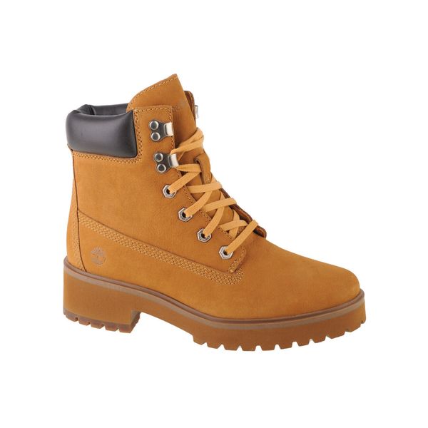 Trapery damskie, Timberland Carnaby Cool 6 In Boot. Brązowe trapery i śniegowce Timberland, z materiału. Za 549.99 zł.