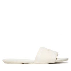 Klapki Armani Exchange. Białe klapki Armani Exchange, bez wzorów, bez obcasa. Za 519.99 zł.