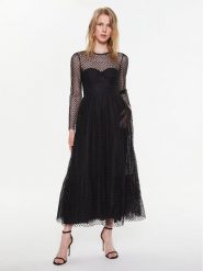 Red Valentino Sukienka koktajlowa 2R3VA23A6S5 Czarny Regular Fit. Czarne sukienki Red Valentino, s, bez wzorów, z syntetyku, wizytowe, bez kołnierzyka, bez ramiączek. Za 2,649.00 zł.
