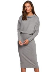 Stylove Sukienka w kolorze szarym rozmiar: XXL/3XL. Szare sukienki Stylove, xl, bez wzorów, bez kołnierzyka, bez ramiączek, midi. Za 120.79 zł.