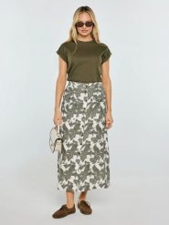 Spódnica damska lniana midi w roślinny wzór Roliana 000. Spódnice Big Star, na co dzień, l, bez wzorów, z tkaniny, eleganckie, midi, proste. Za 229.99 zł.